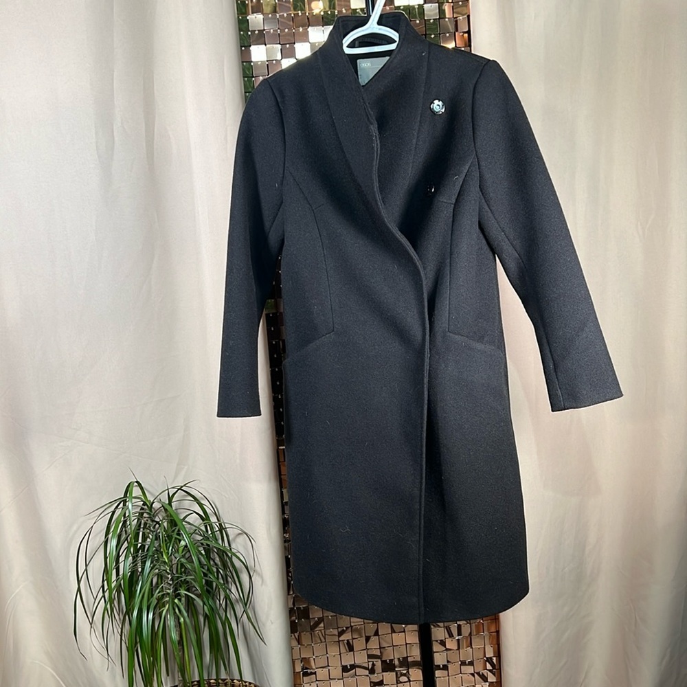 ASOS Black Long Button Up Jacket w Oversized Lapel *missing two buttons